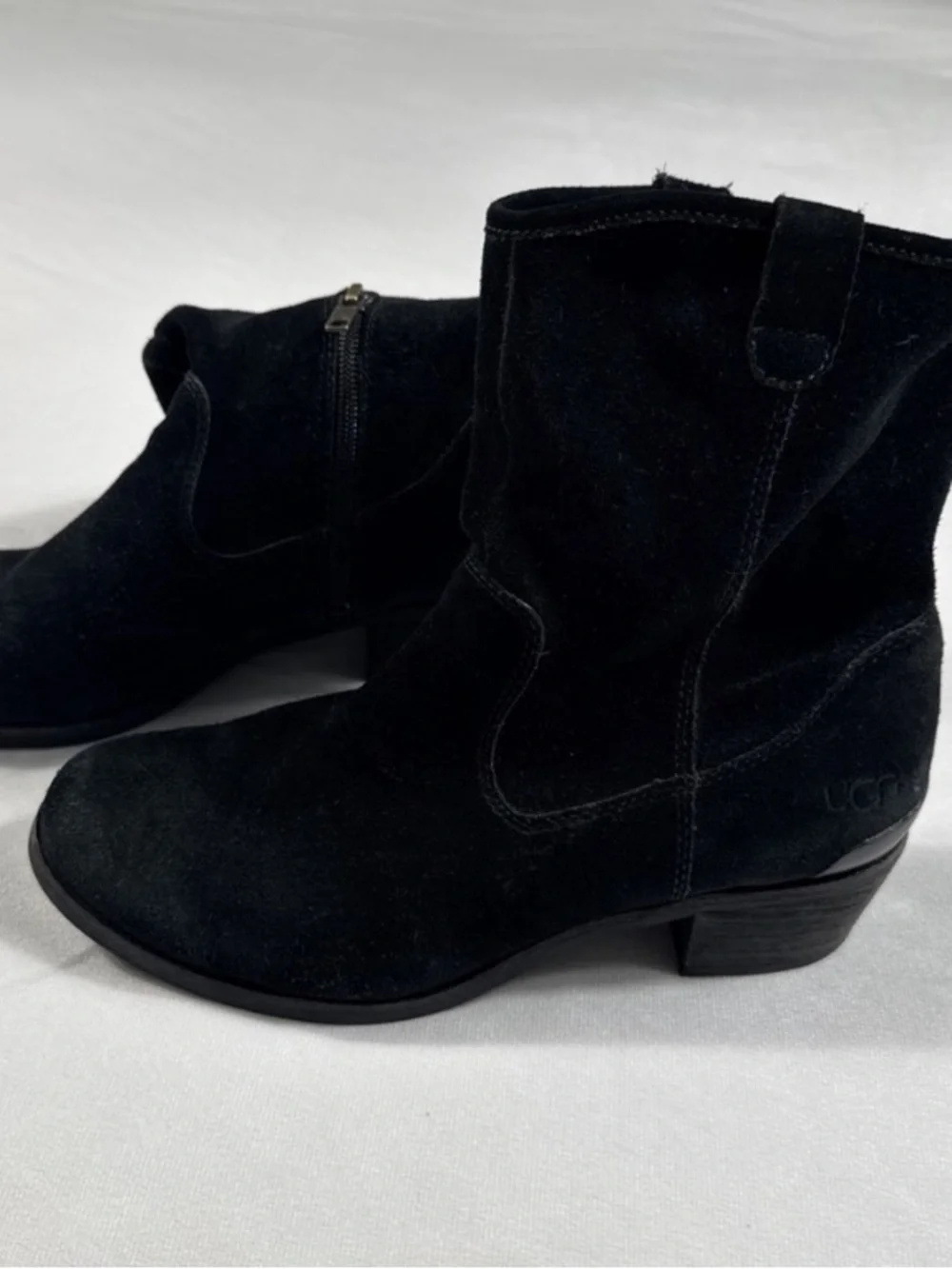 UGG Briar Boot Lodge Black Oiled Suede Leather Shearling Lined Women's size 12